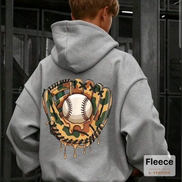 Other - Hoodie with Camouflage Baseball Glove Graphic